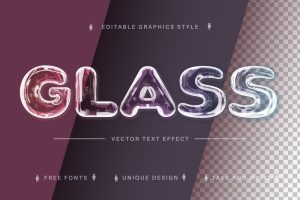 Glass Realistic – Editable Text Effect, Font Style