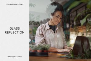 Glass Reflection Image Effect Mockup