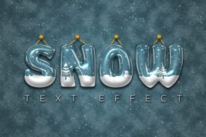 Glass Snow Globe Text Effect
