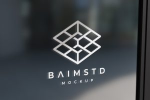 Glass Window Logo Mockup