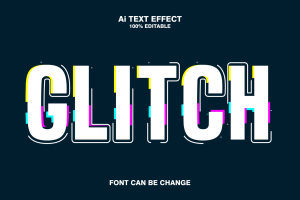 Glitch 3d Text Effect
