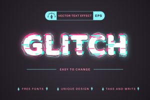 Glitch – Editable Text Effect, Font Style