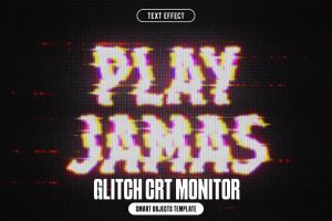Glitch CRT Monitor Text Effect