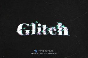 Glitch Editable Text Effect