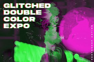Glitched Double Color Exposure Photoshop Action