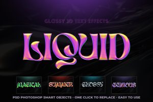 Glossy 3D Text Effect Template
