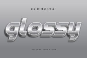 Glossy Bold Silver Text Effect