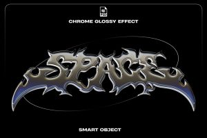 Glossy Chrome Logo – Text Photoshop Effect