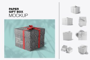 Glossy Gift Box Mockup