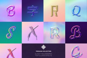 Glossy Holographic Text & Logo Effects