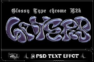 Glossy Typo  Chrome Text Effect Photoshop