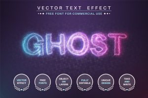 Glow ghost – editable text effect,  font style