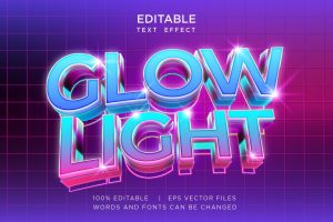 Glow Neon Vector Editable Text Effect