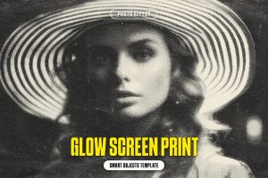 Glow Screen Print Photo Effect