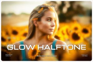 Glowing Halftone Photo Effect
