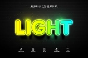 Glowing Light Editable Text Effect