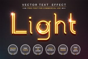 Glowing wire – editable text effect, font style