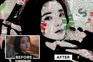 Glued Paper Photo Effect
