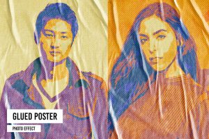 Glued Poster Photo Effect Photoshop Action
