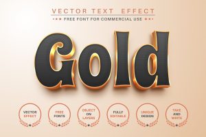 Gold – Editable Text Effect, Font Style