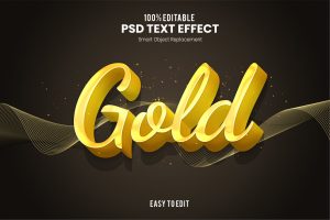 Gold – Elegant 3D PSD Text Effect