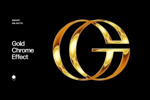 Gold Chrome Text & Logo Effect