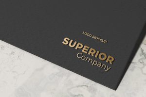 Gold Embossed 3D Logo Mockup