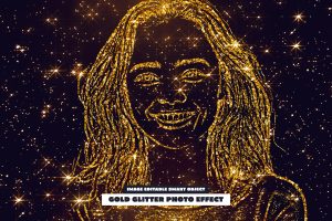 Gold Glitter Photo Effect