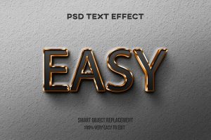 Gold glossy text effect