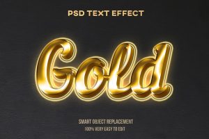Gold shiny glossy text effect