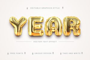 Golden Balloons – Editable Text Effect, Font Style