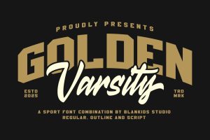 Golden Varsity a Sport Font Combination