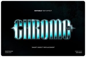 Gradient Chrome Text Effect