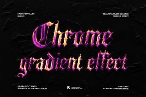 Gradient Chrome Text Effect