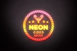 Gradient Neon Sign Mockup