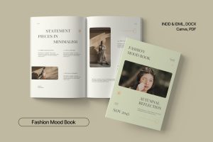 Green Cream Minimalist Creative Fashion Mood Book