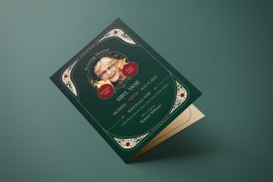 Green Flat Design Funeral Program