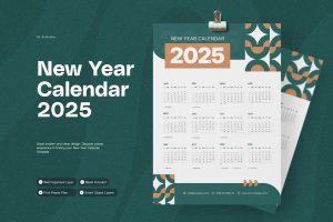 Green Geometric – Calendar