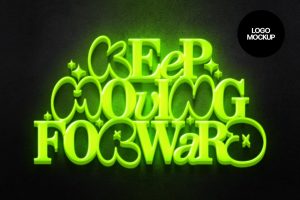 Green Neon Sign Mockup