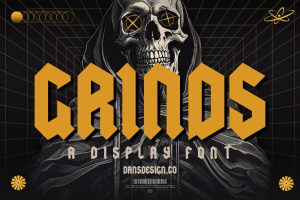 Grind Modern Blackletter Metal Display Font
