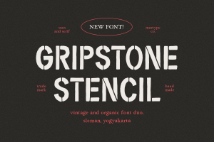 Gripstone Stencil – Vintage Font Duo