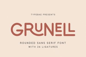 Grunell – Rounded Font with 26 Ligatures