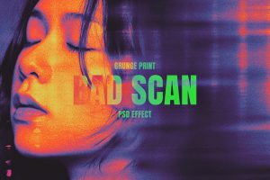 Grunge Blur Image Effect Mockup