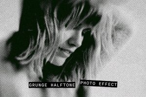 Grunge Halftone PSD Photo Effect