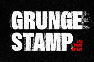 Grunge Print Stamp Text & Logo Effect