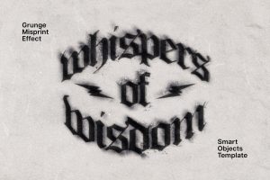 Grunge Print Text & Logo Effect