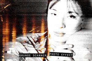 Grunge Scanner Image Effect Mockup