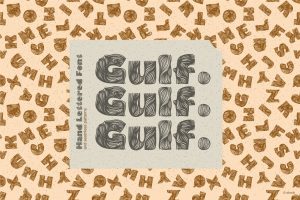 Gulf. Hand Lettered Font and seamless patterns