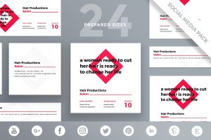 Hair Salon Social Media Pack Template