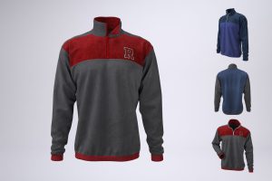 Half Zip Fleece Track Jacket Mock-Up